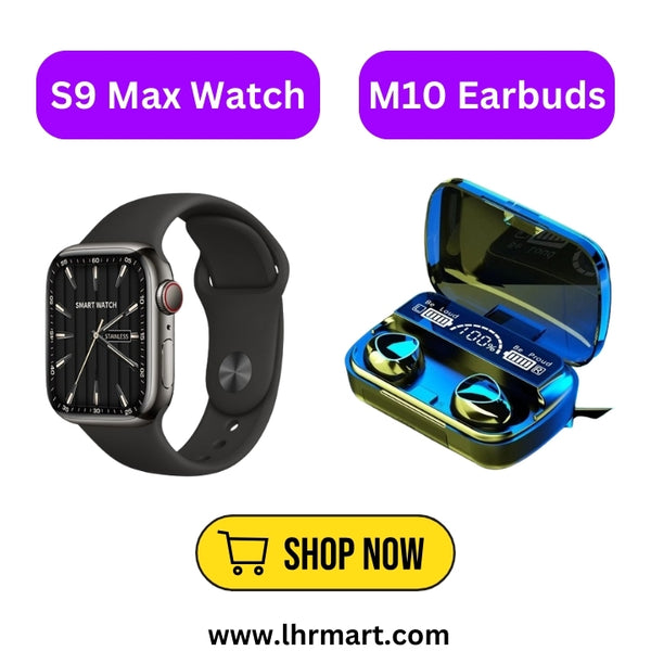 S9 Max Series 9 Smart Watch with M10 Earbuds Combo Offer